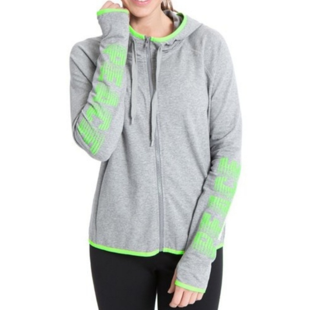SPORTY PEACE THUMB-HOLE ZIP-UP HOODIE